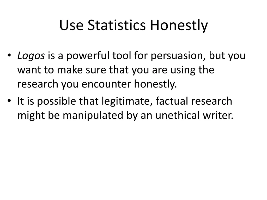 use statistics honestly