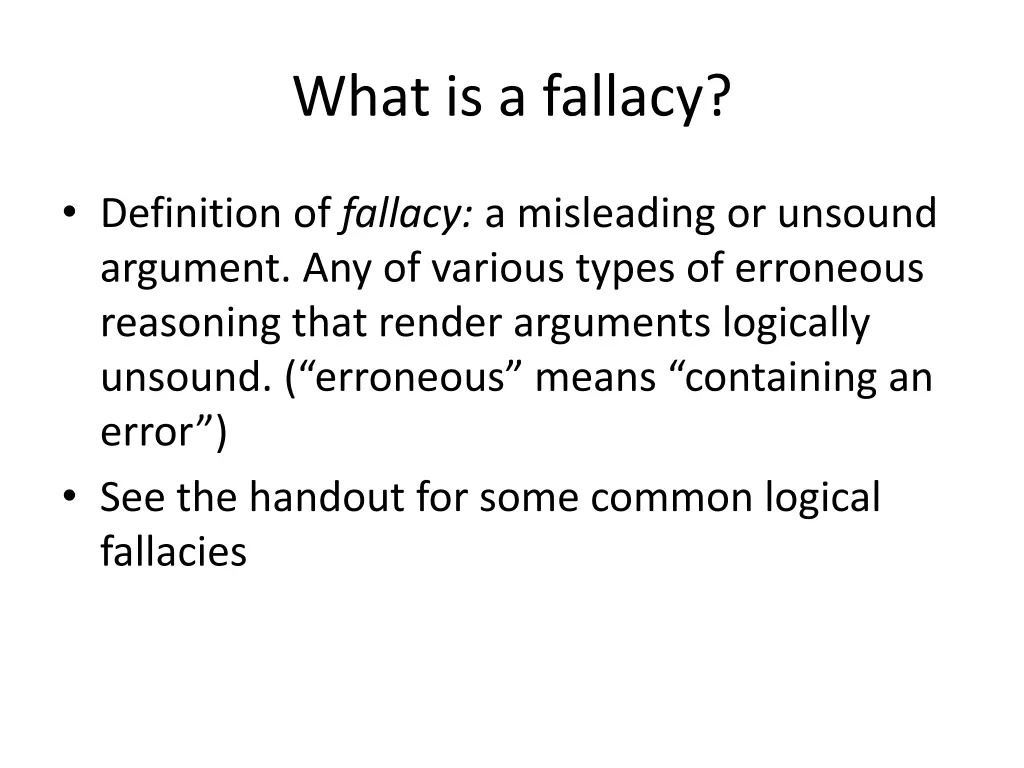 what is a fallacy