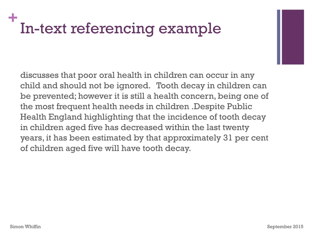 in text referencing example