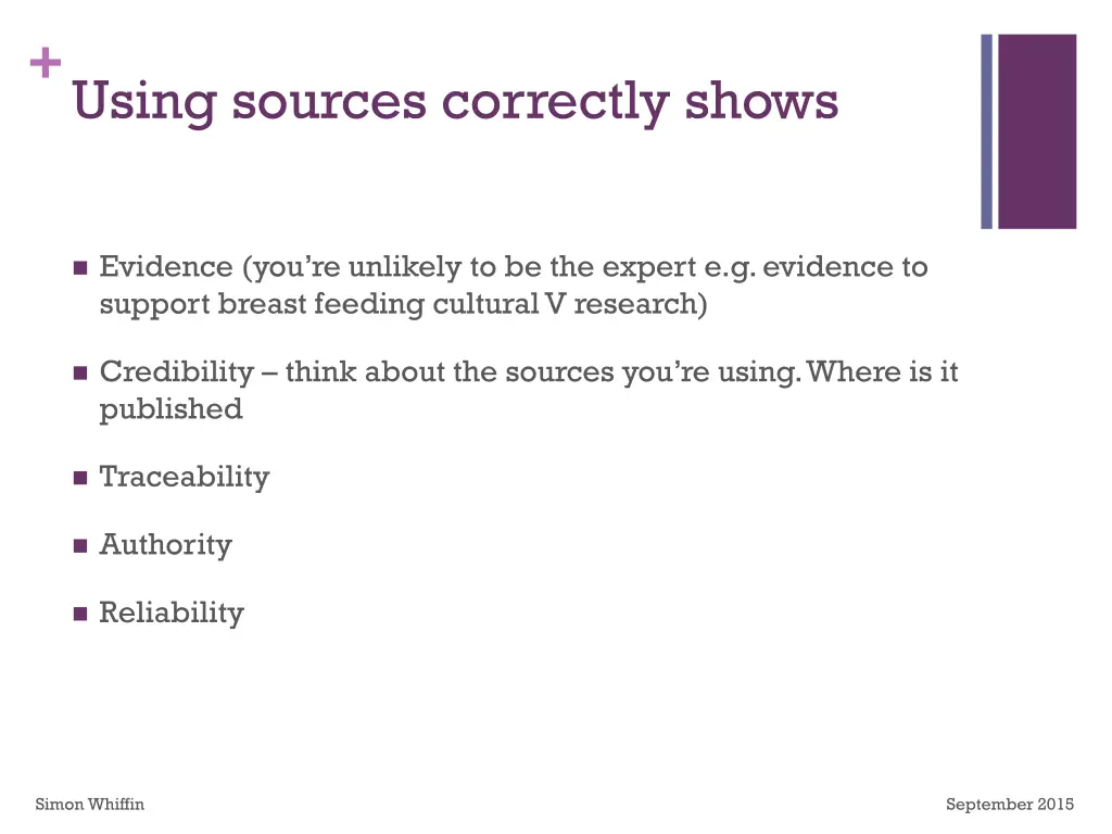 using sources correctly shows