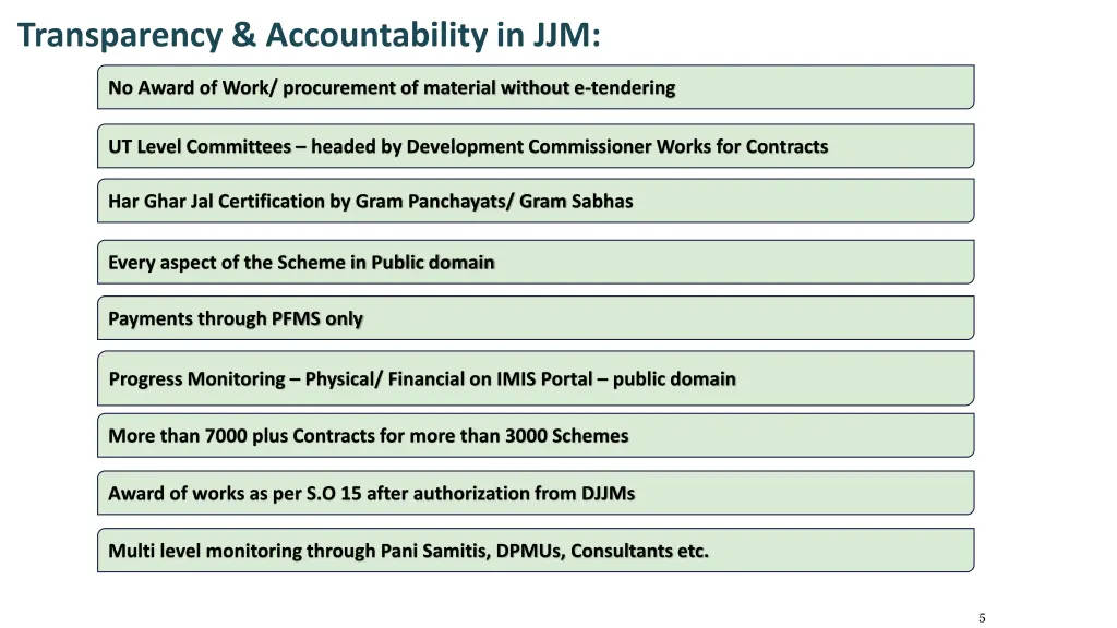 transparency accountability in jjm