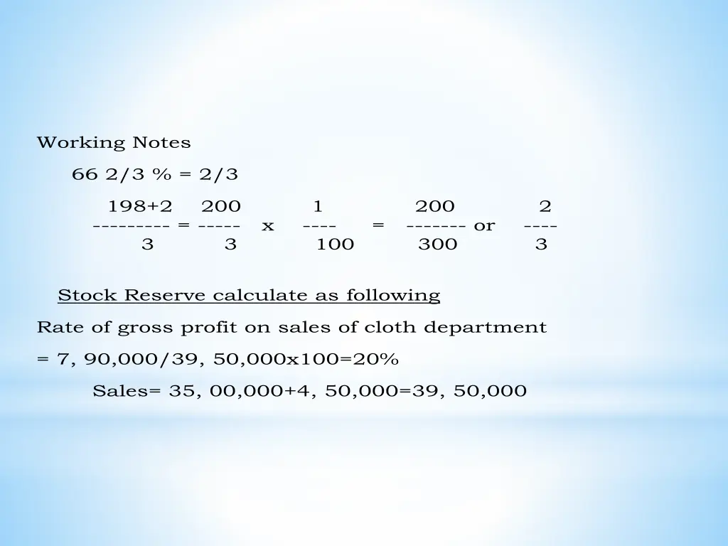 working notes