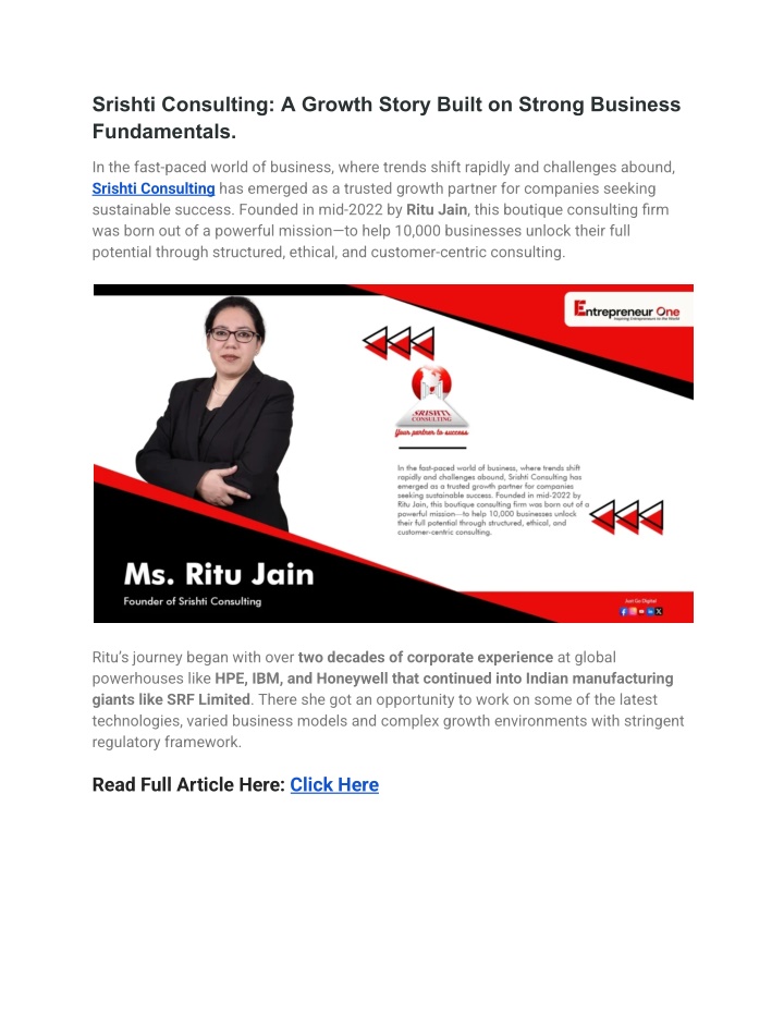srishti consulting a growth story built on strong
