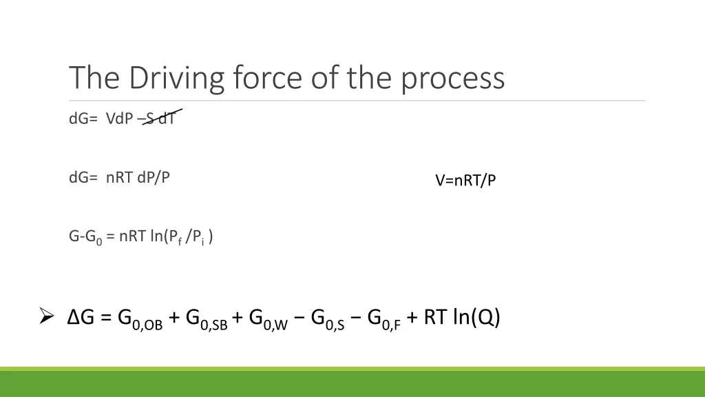 the driving force of the process 2