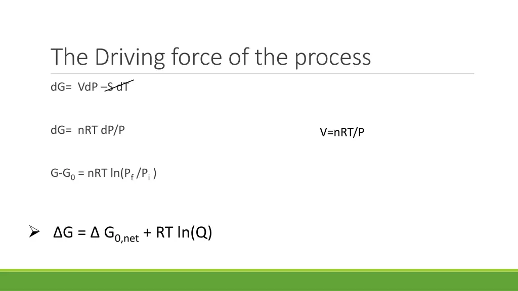 the driving force of the process 3