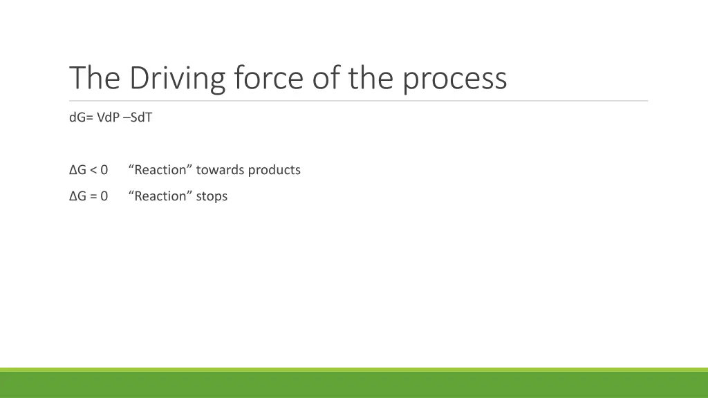 the driving force of the process