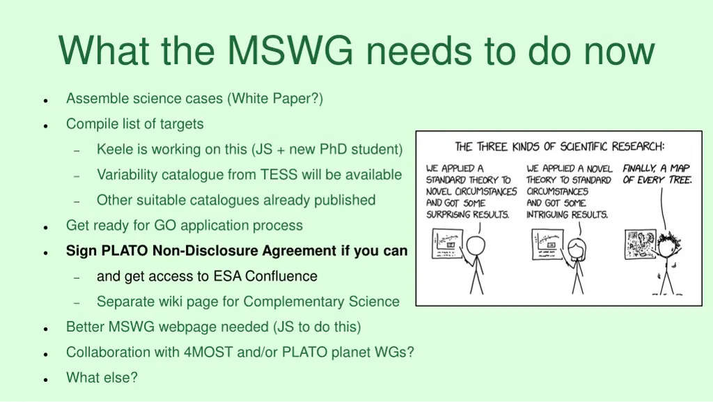 what the mswg needs to do now