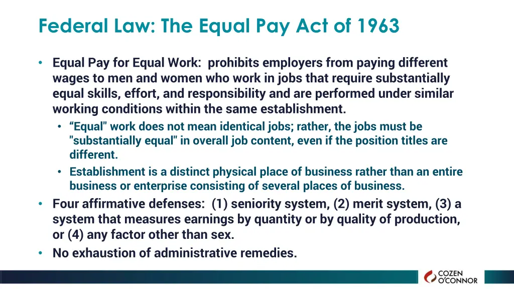 federal law the equal pay act of 1963