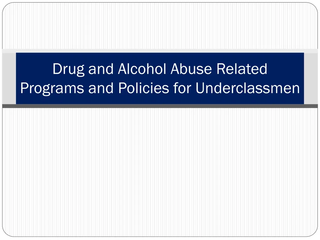 drug and alcohol abuse related programs
