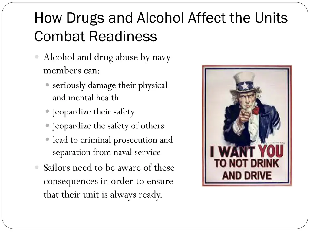 how drugs and alcohol affect the units combat