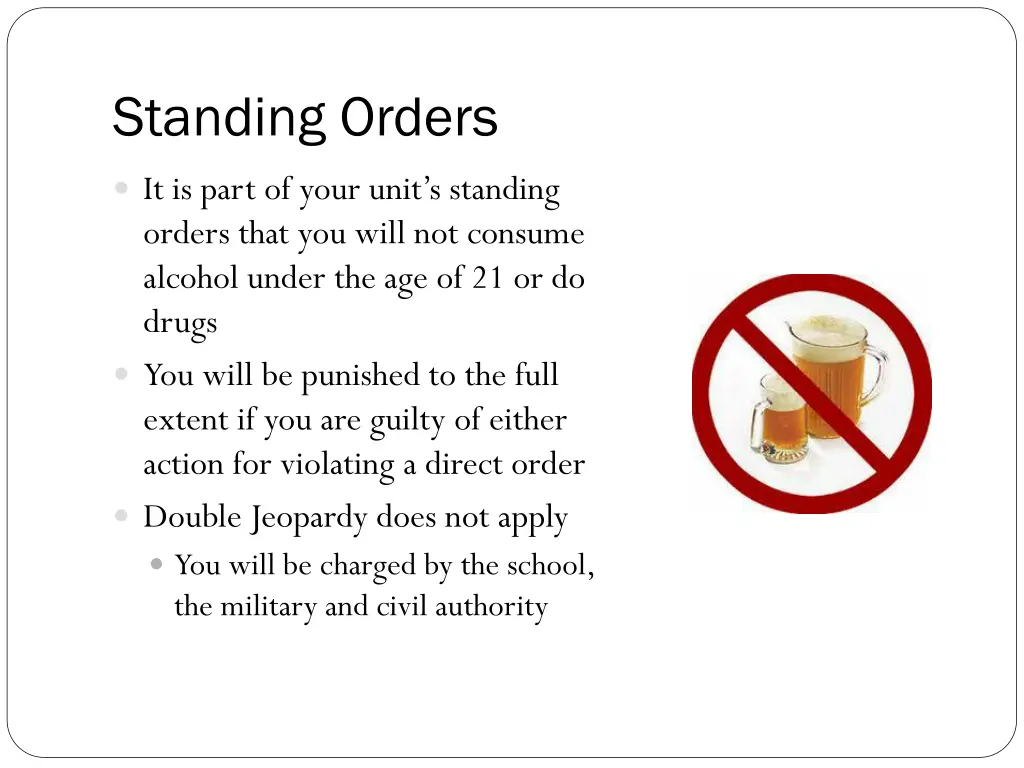 standing orders