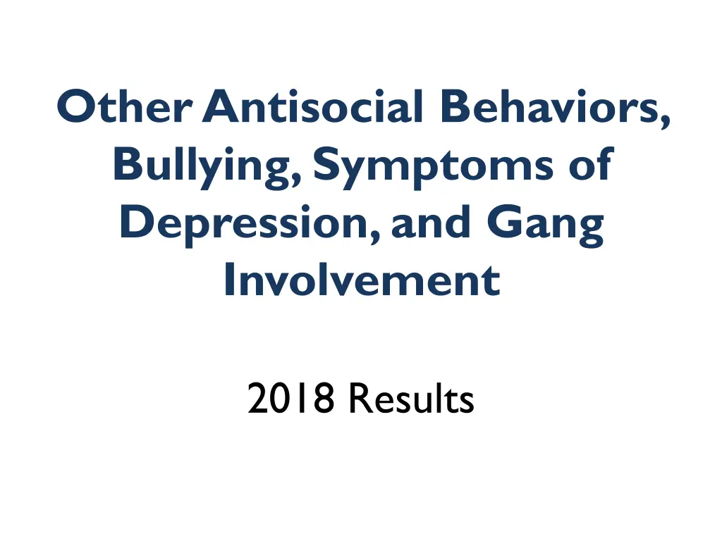 other antisocial behaviors bullying symptoms