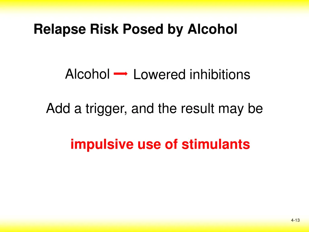 relapse risk posed by alcohol