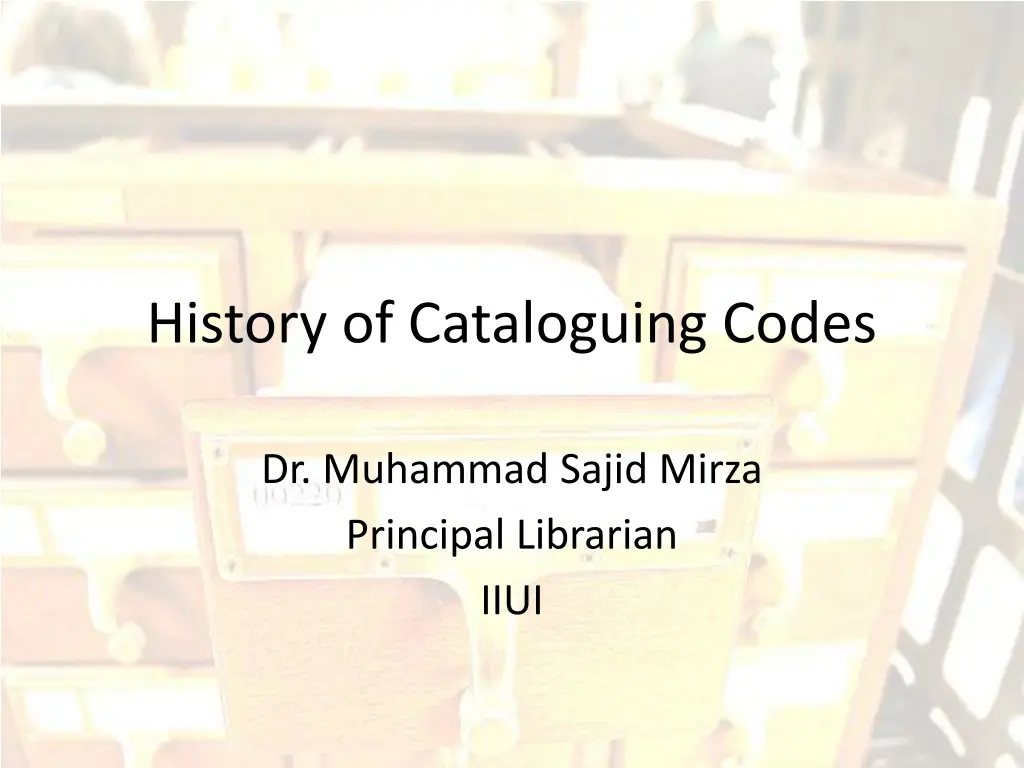 history of cataloguing codes