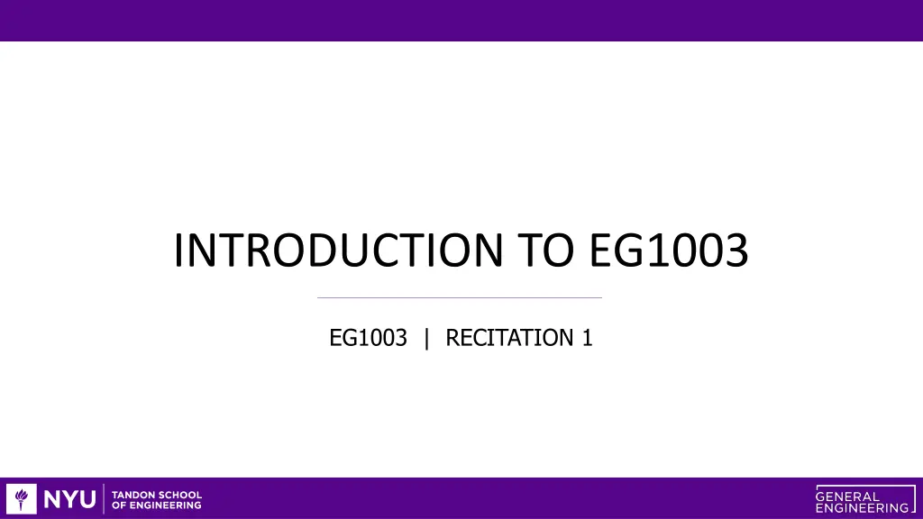 introduction to eg1003