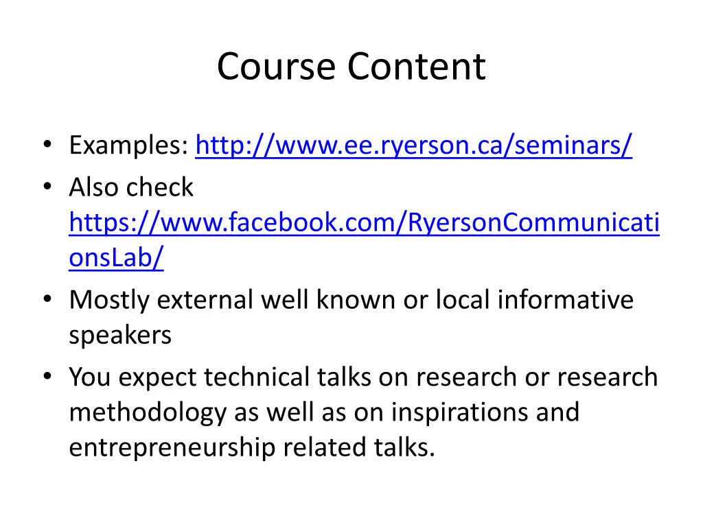 course content