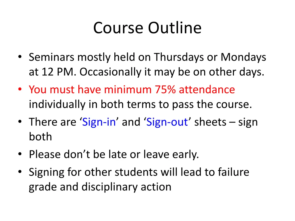 course outline