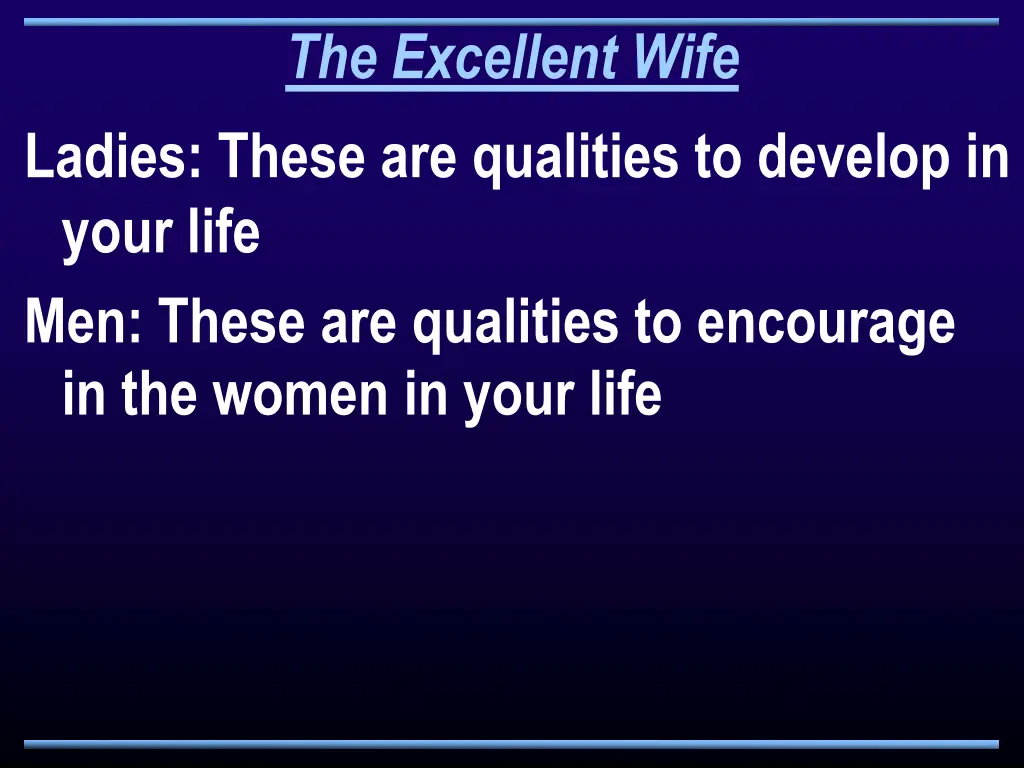 the excellent wife