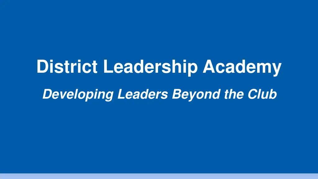 district leadership academy
