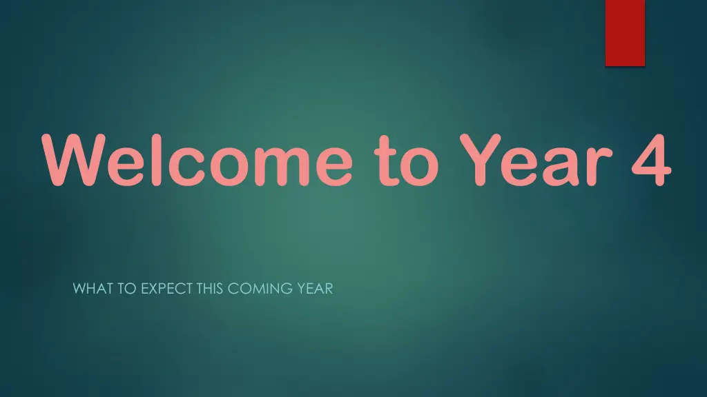 welcome to year 4