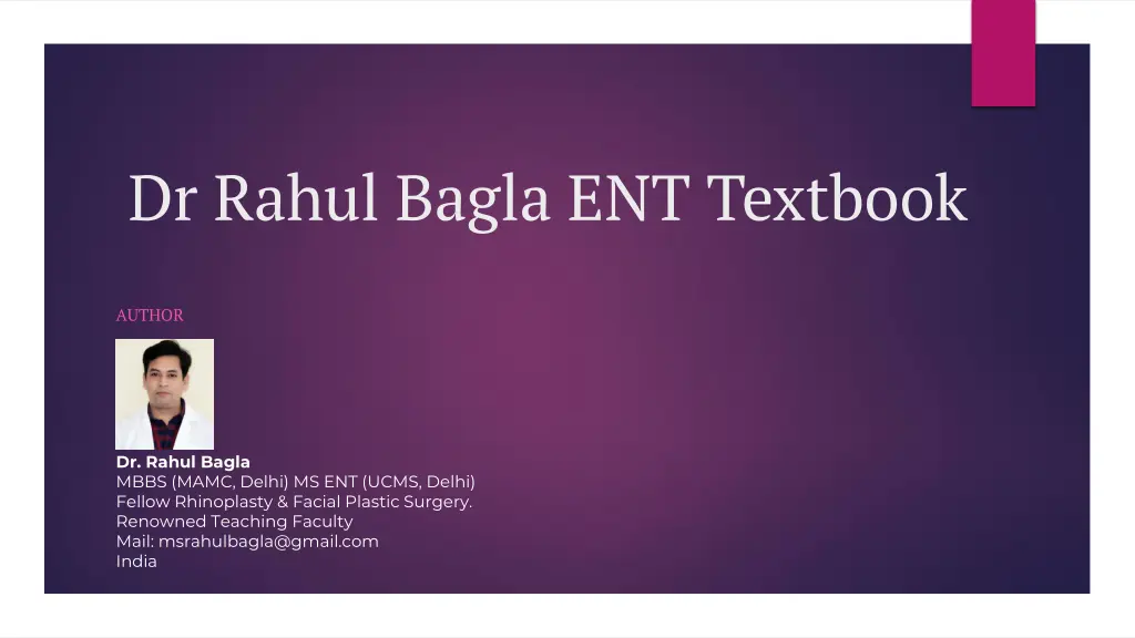 dr rahul bagla ent textbook