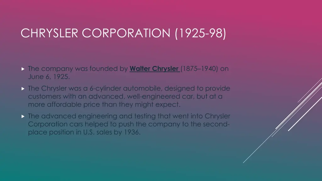 chrysler corporation 1925 98
