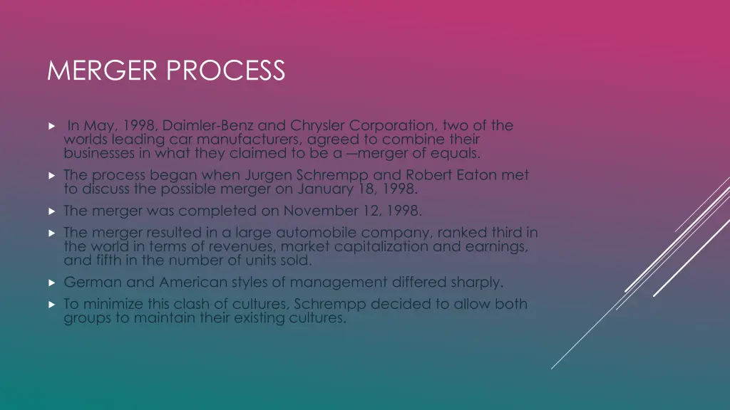 merger process