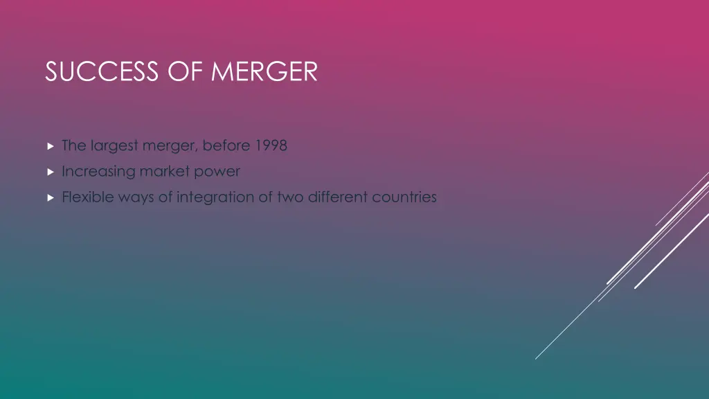 success of merger