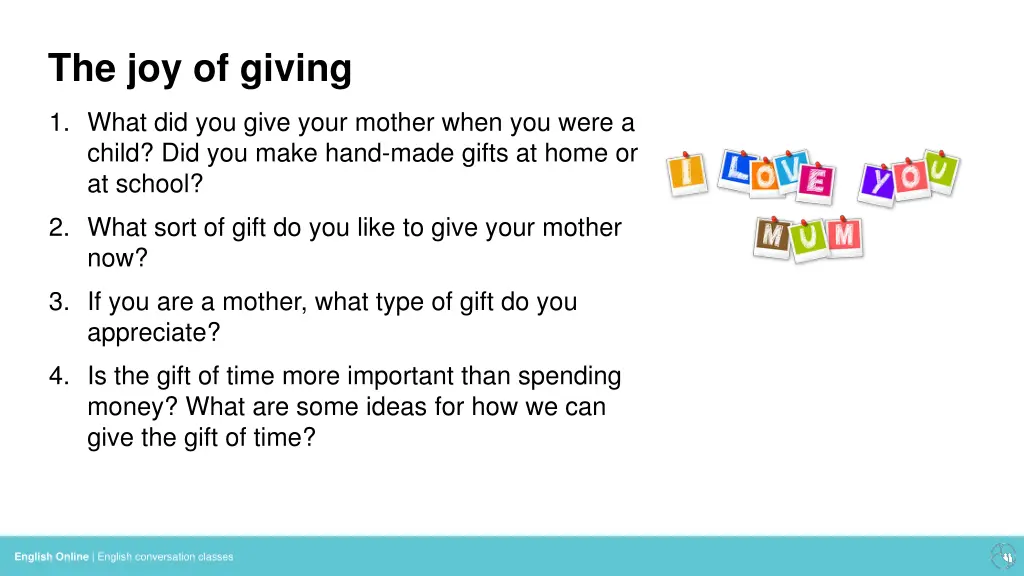 the joy of giving