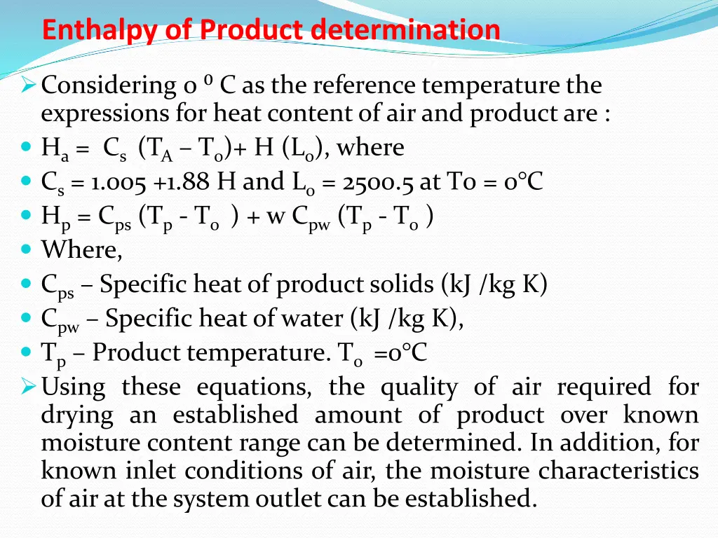 enthalpy of product determination