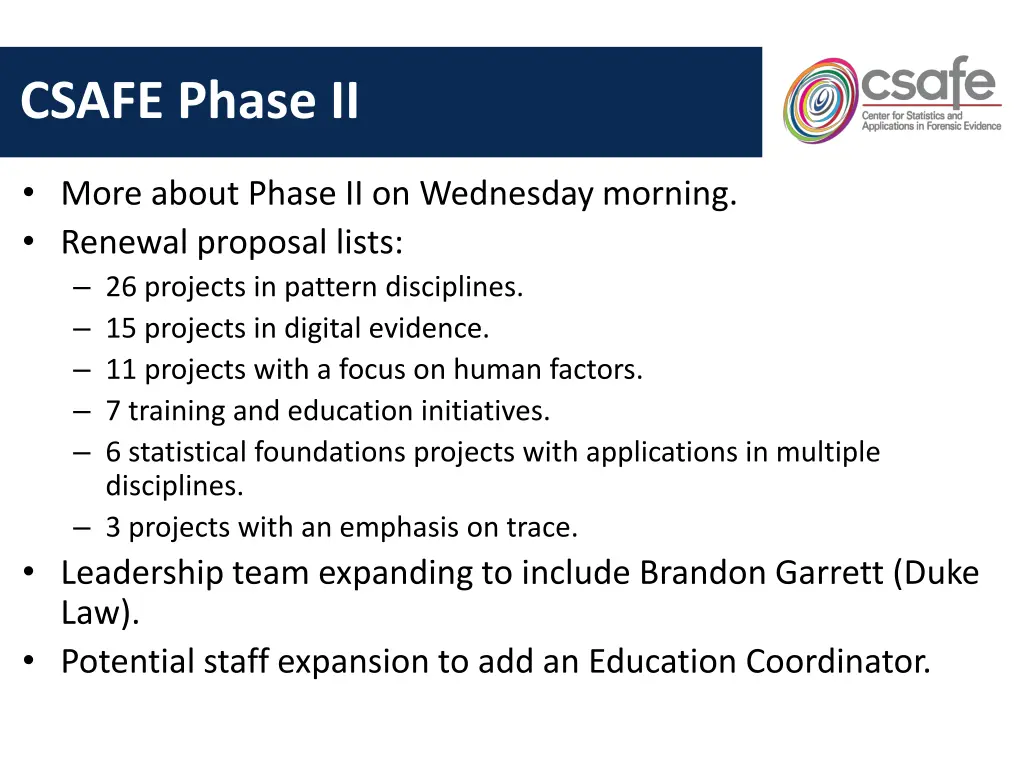 csafe phase ii