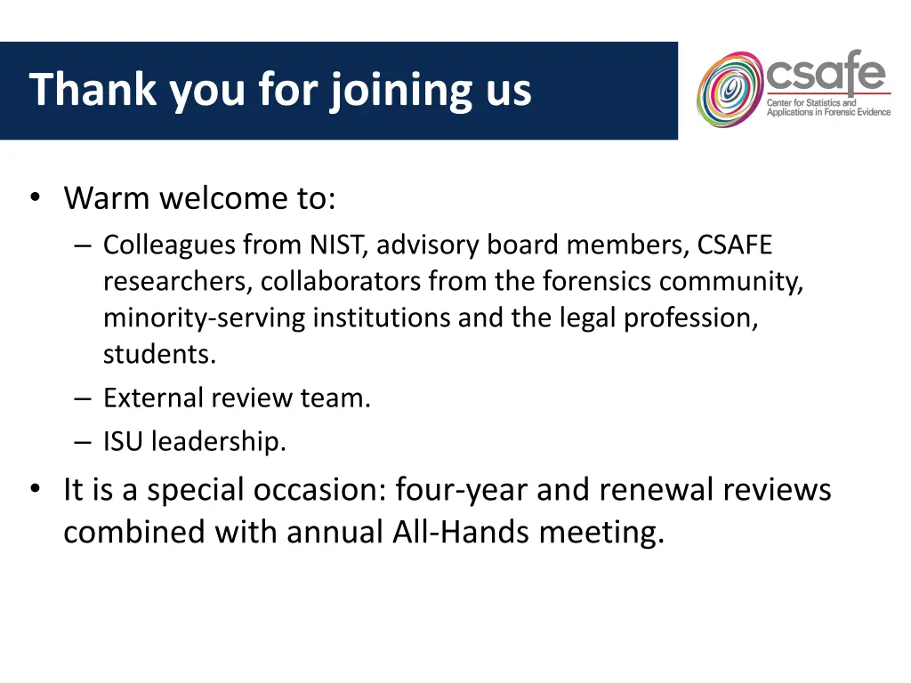 thank you for joining us