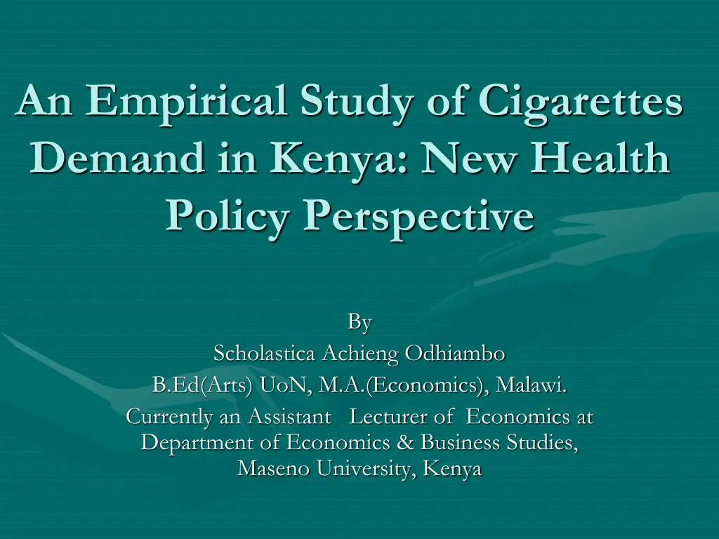 an empirical study of cigarettes demand in kenya