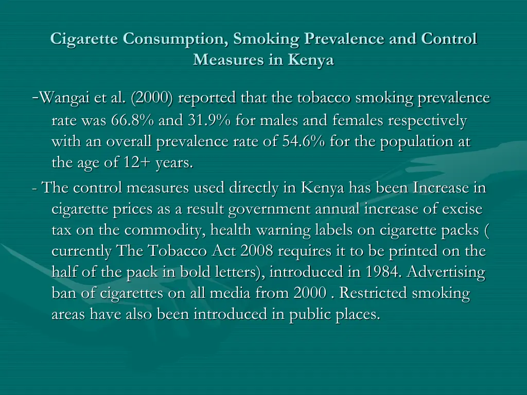 cigarette consumption smoking prevalence 2