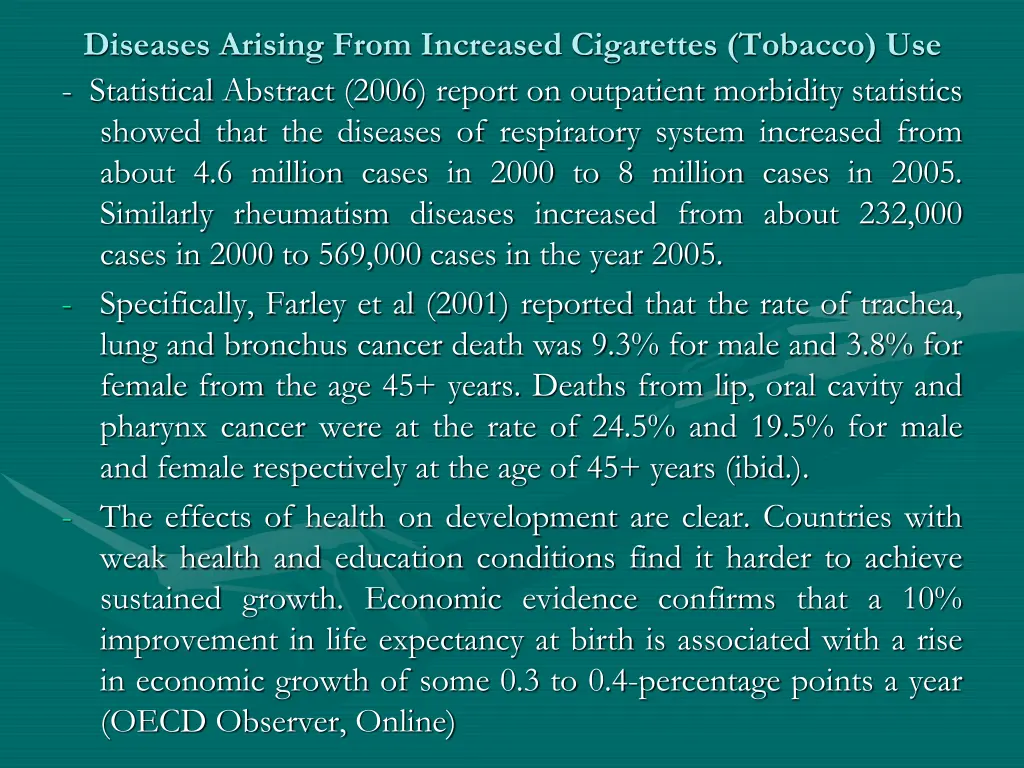 diseases arising from increased cigarettes 1