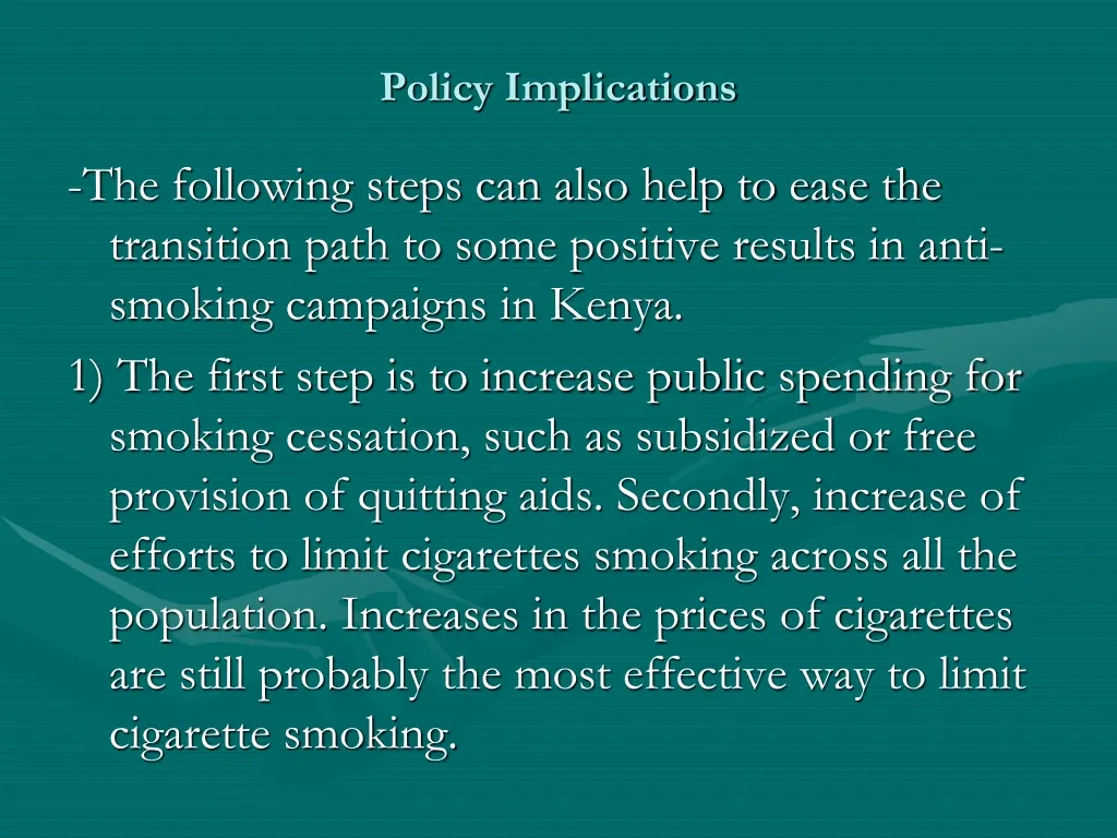 policy implications