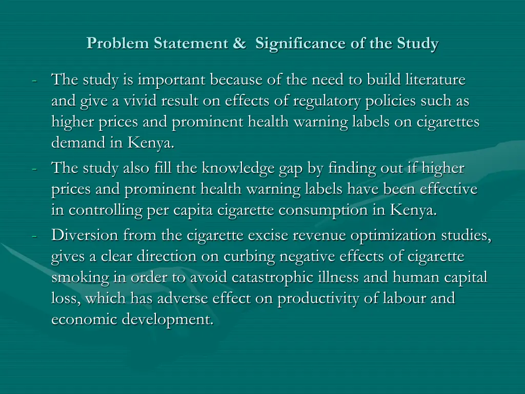 problem statement significance of the study 2