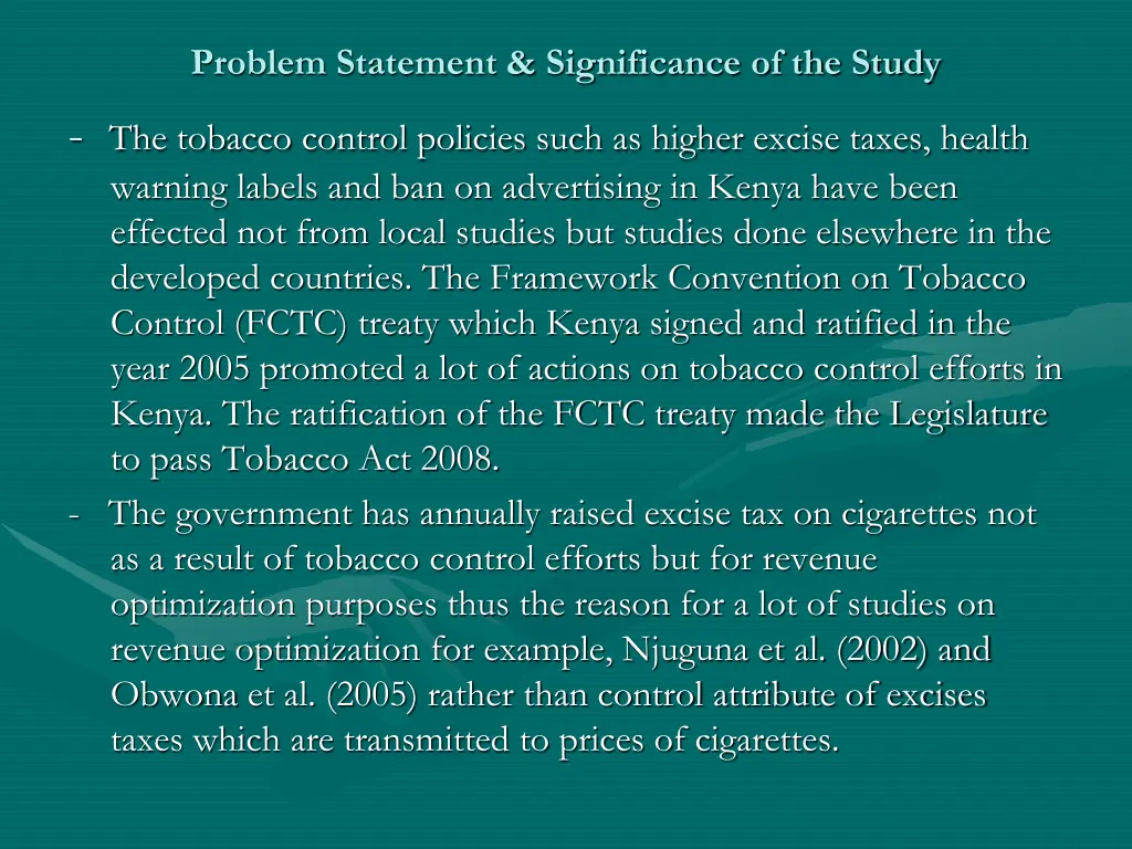 problem statement significance of the study