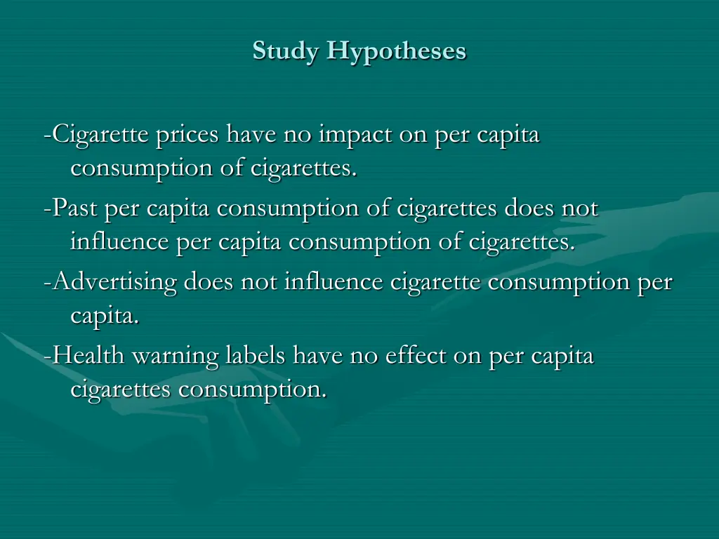 study hypotheses