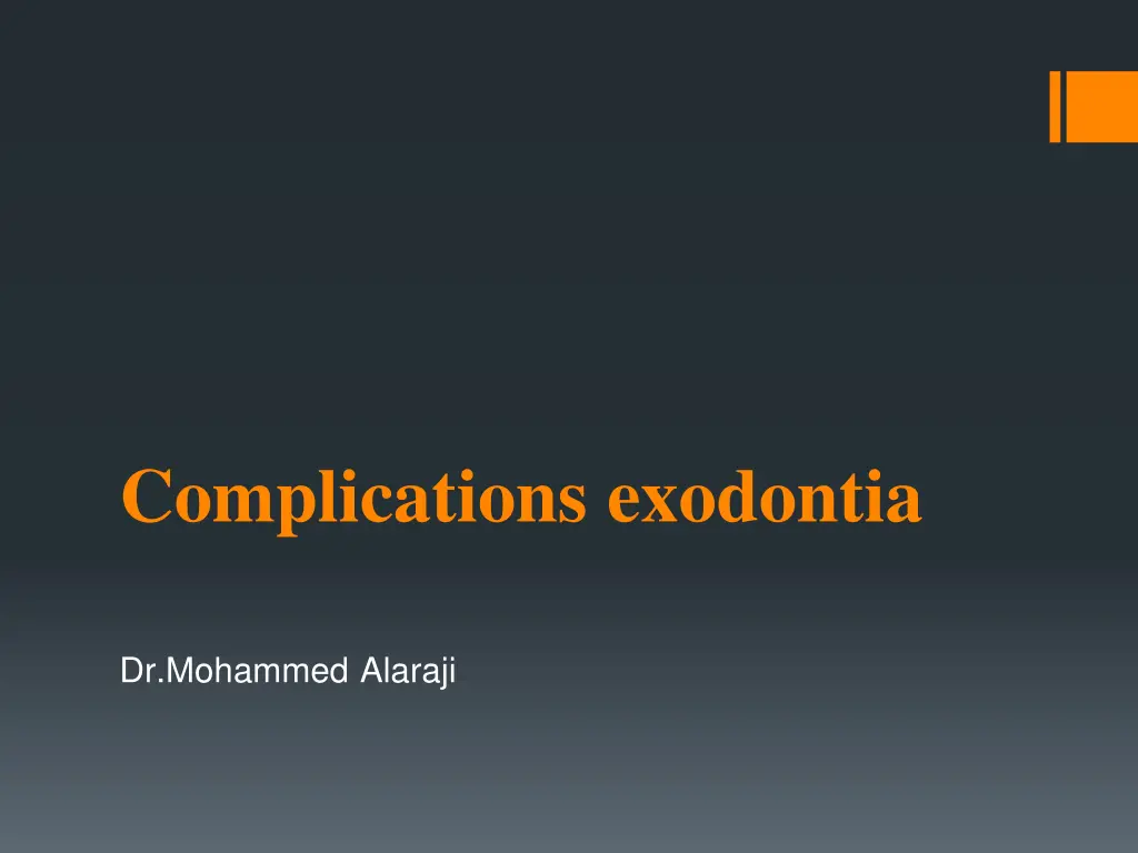 complications exodontia