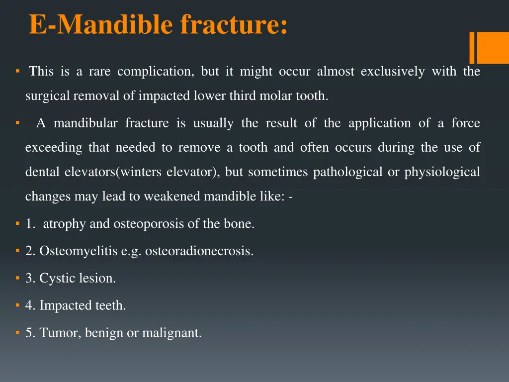 e mandible fracture