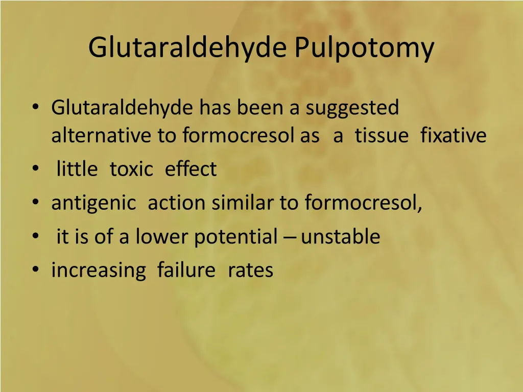 glutaraldehydepulpotomy