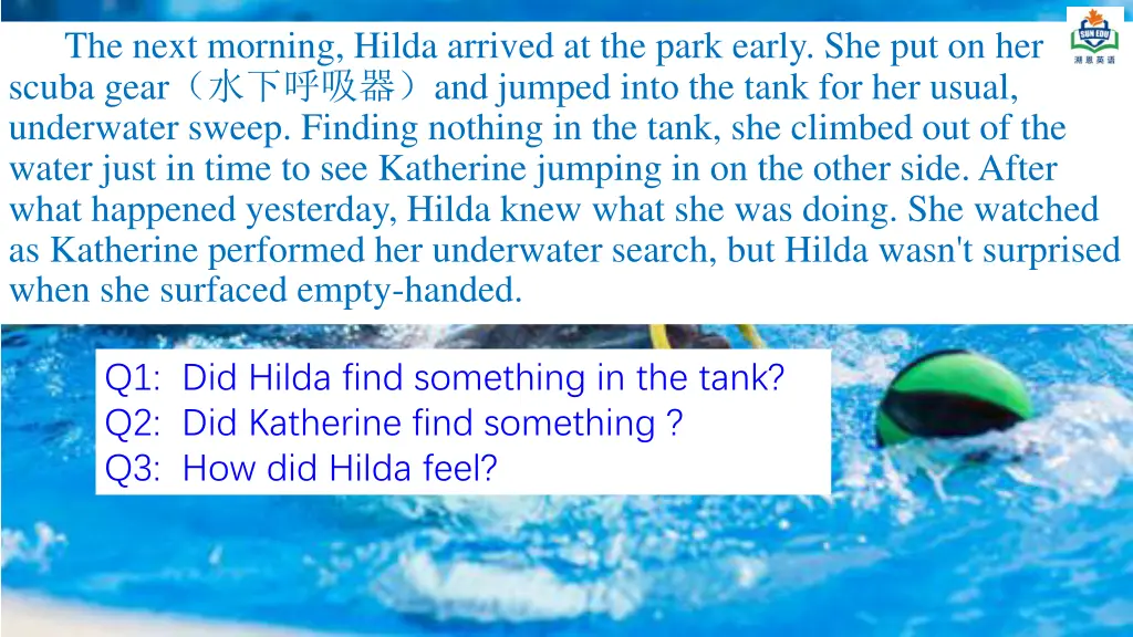 the next morning hilda arrived at the park early