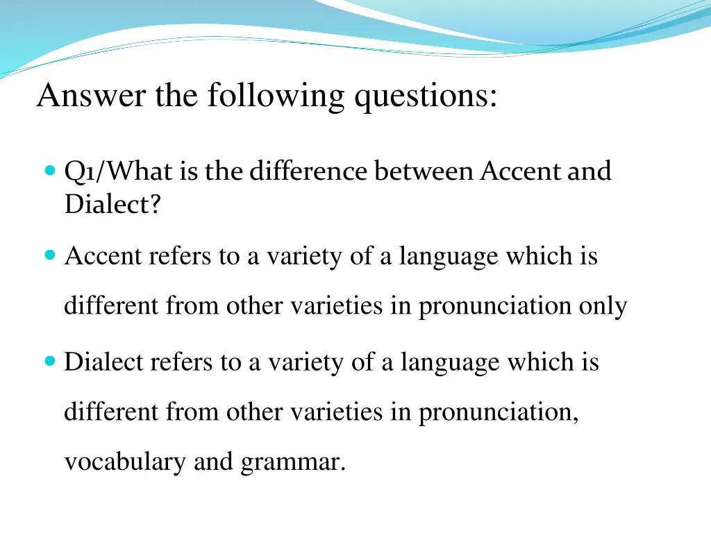 answer the following questions
