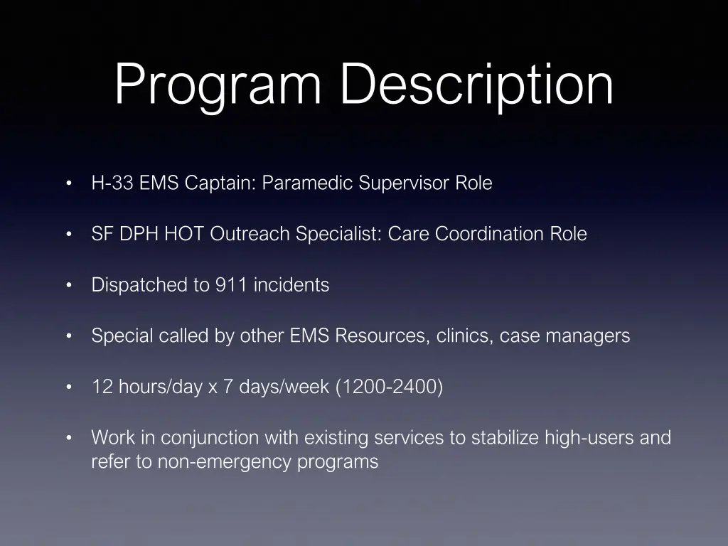 program description
