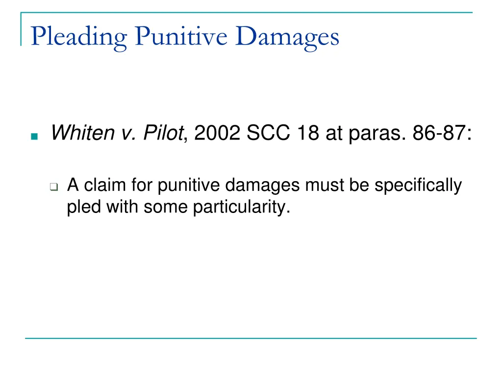 pleading punitive damages