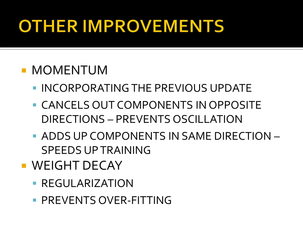 momentum incorporating the previous update