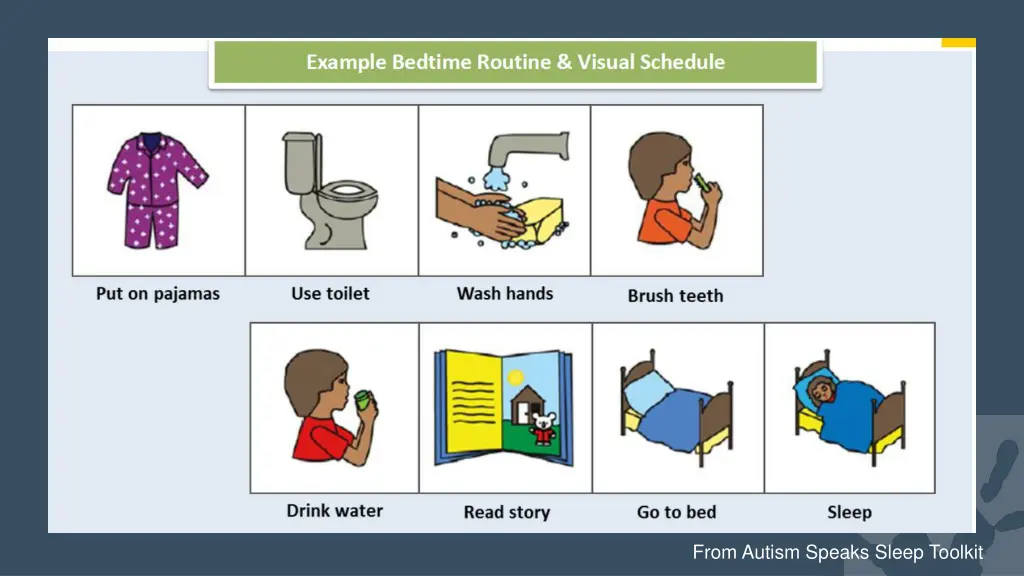 bedtime routine visual schedule