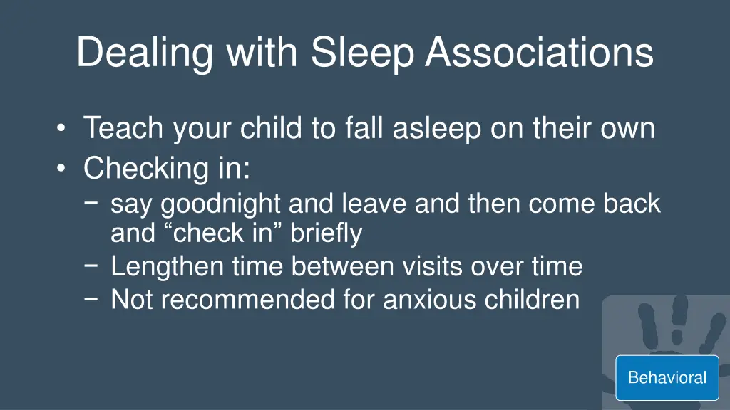 dealing with sleep associations