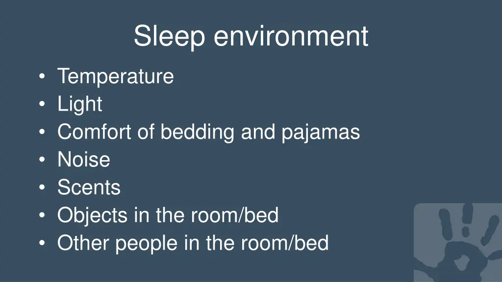 sleep environment